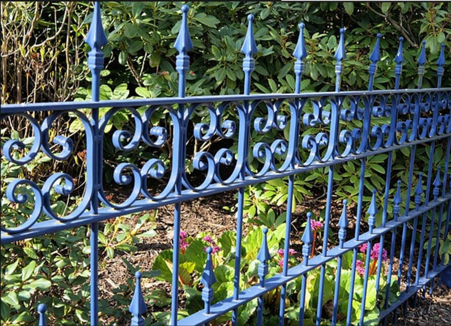 Fencing Auckland blue wrought iron fence
